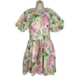 Lilly Pulitzer Dress Womens 8 Knoxlie Elbow Sleeve Via Amore Floral Shift Preppy